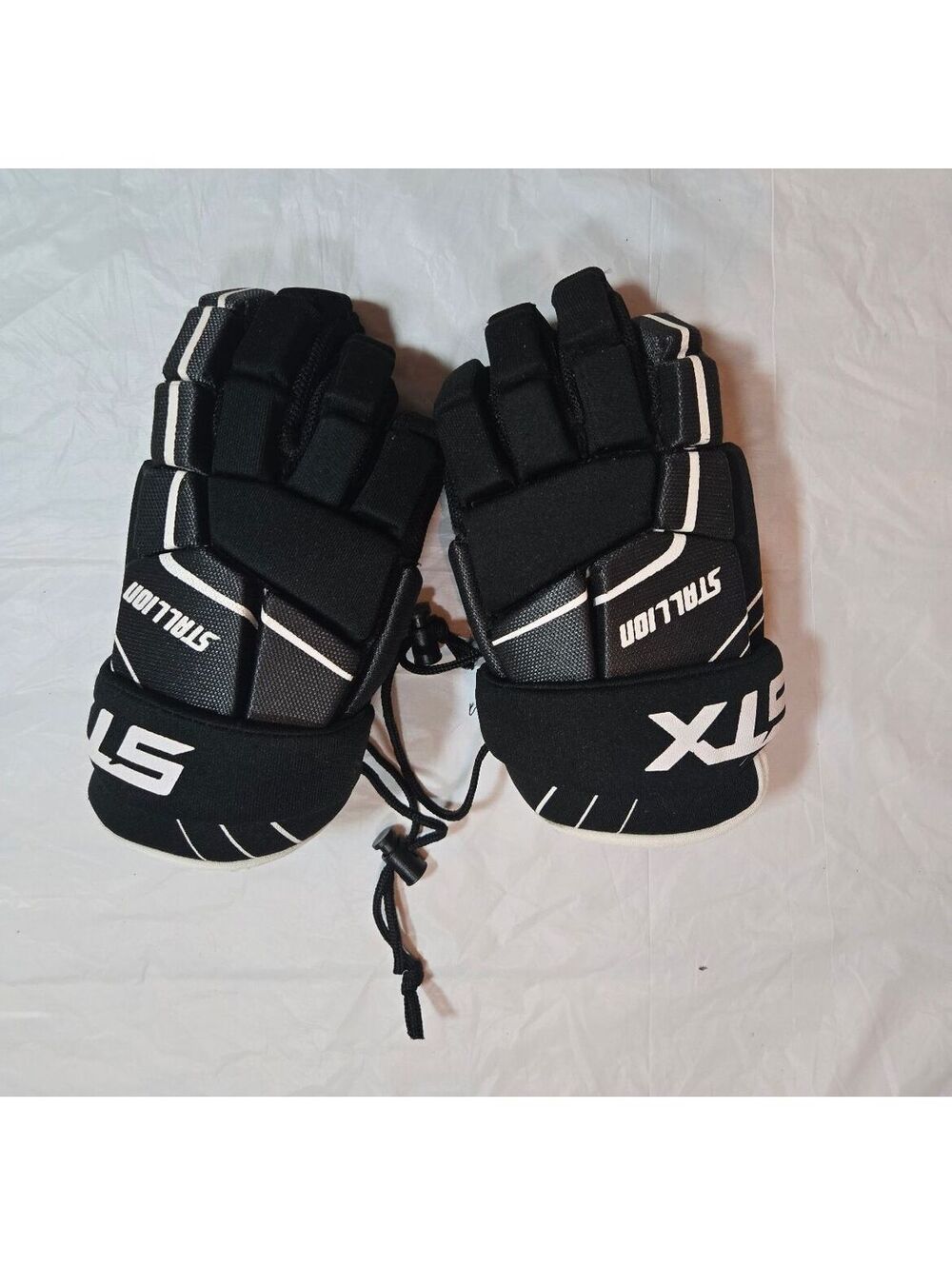 STX Stallion 50 Lacrosse Gloves M 12" Black White Pair Used 2017